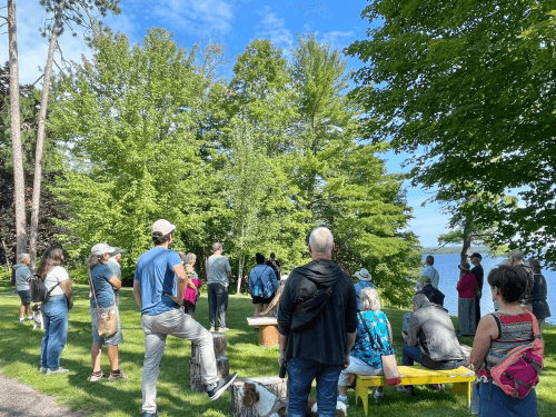 People viewing the Ottawa River from Gillies Grove, Arnprior, Ontario